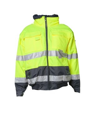 Planam Warnschutz-Comfortjacke "High Visible" gelb/marine