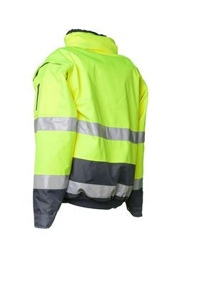 Planam Warnschutz-Comfortjacke "High Visible" gelb/marine
