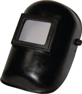Schweißerkopfschutzhaube mit DIN-9-Glas und Vorsatzglas