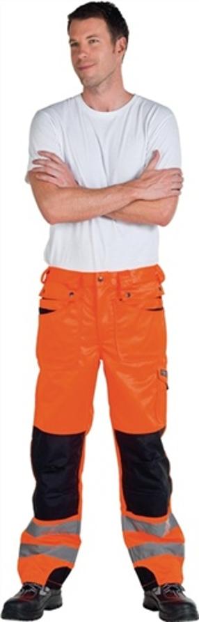 Warnschutz-Latzhose "High Visible" orange/marine