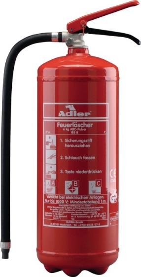 Adler Feuerlöscher PDE6 6kg Pulver mit Wandhalter