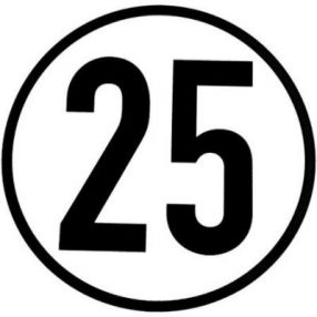 PVC Schild 25 km