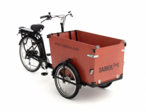 E-Lastenbike Babboe Dog E Holz hellbraun 500 WH