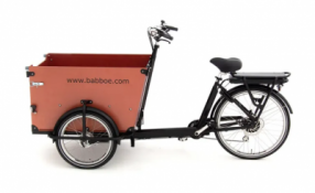 E-Lastenbike Babboe Dog E Holz hellbraun 500 WH