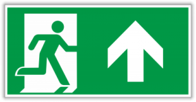 Schild Rettungsweg, Pfeil n. oben