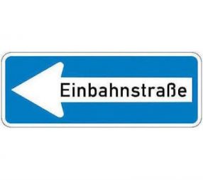 Schild Einbahnstraße links