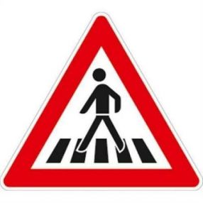 Schild Fußgängerüberweg rechts
