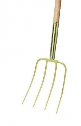 Ideal - Dunggabel Gold 4 Zinken ohne Stiel
