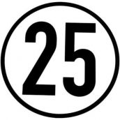 PVC Schild 25 km