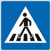 Schild "Fußgängerüberweg" rechts