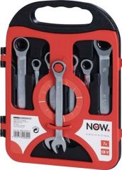 Knarren - Ringmaul Schlüsselsatz 7-teilig Schlüsselweiten 8-19 mm NOW