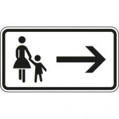 Zusatzzeichen Fußganger mit Kind rechts