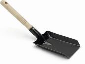 Kohleschaufel schwarz mit Holzstiel
