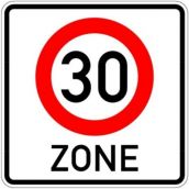 Schild Beginn 30 km/h Zone
