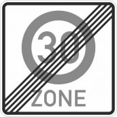 Schild Ende 30 km/h Zone