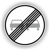 Schild Ende des Überholverbot