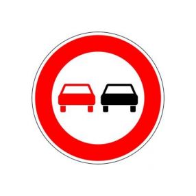 Verkehrsschild Überholverbot für KFZ