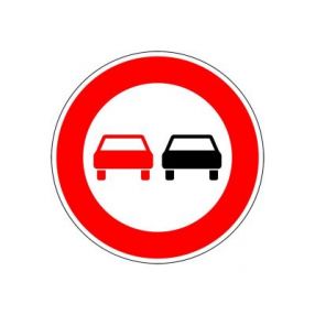 Verkehrsschild Überholverbot für KFZ