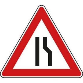 Schild Einseitig verengte Fahrbahn rechts