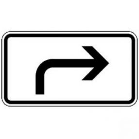 Schild Gefahrenstelle rechtsweisend